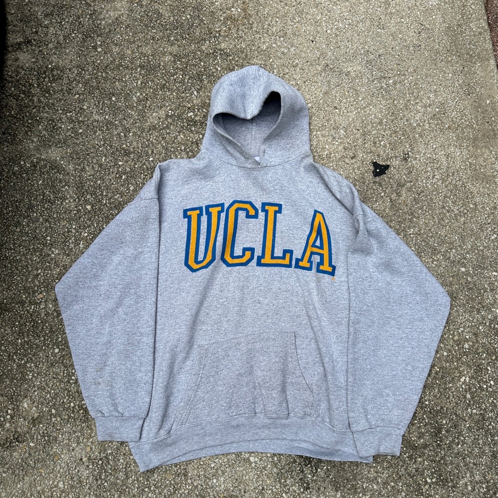 Vintage UCLA Bruins Hoodie Santee Sweats Gray XL Made in USA Collegiate Pullover